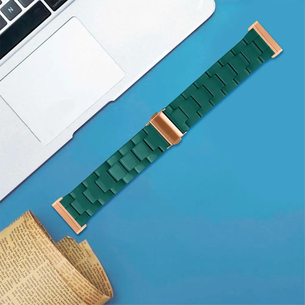 Fitbit Sense / Versa 3 resin bear watch strap - Dark Green