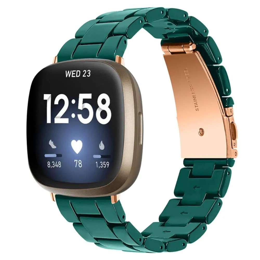 Fitbit Sense / Versa 3 resin bear watch strap - Dark Green