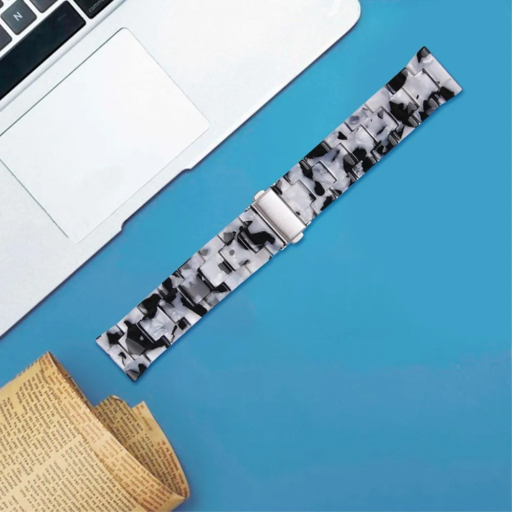 Fitbit Versa 2 /  Versa Lite cool resin watch strap  - Black / White