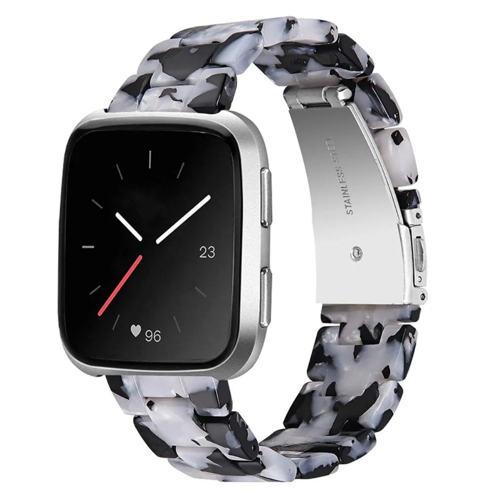 Fitbit Versa 2 /  Versa Lite cool resin watch strap  - Black / White