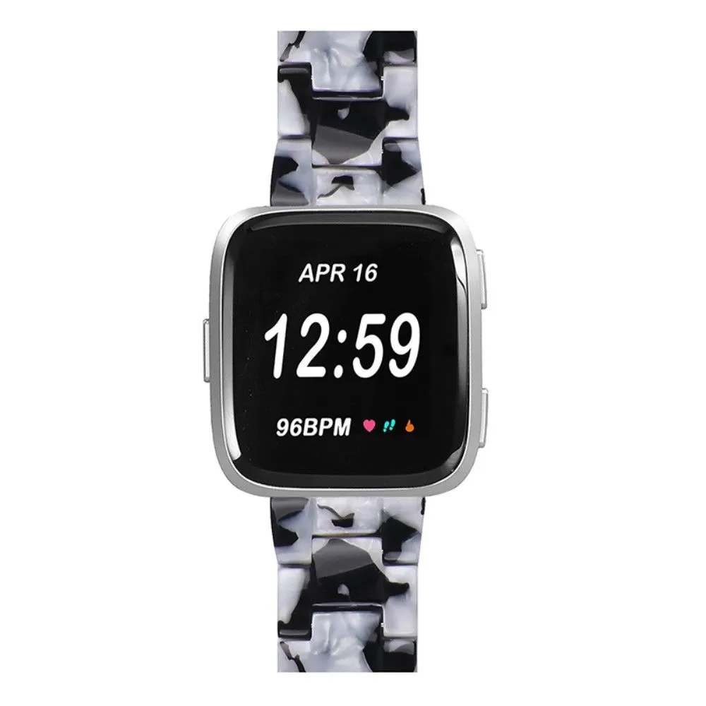 Fitbit Versa 2 /  Versa Lite cool resin watch strap  - Black / White