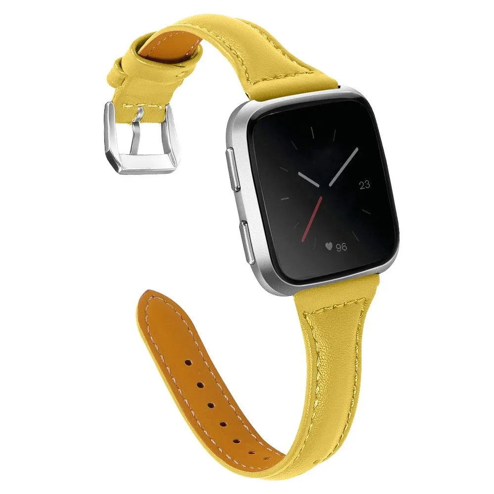 Fitbit Versa 2 / Versa Lite / Versa simple genuine leather watch strap - Yellow