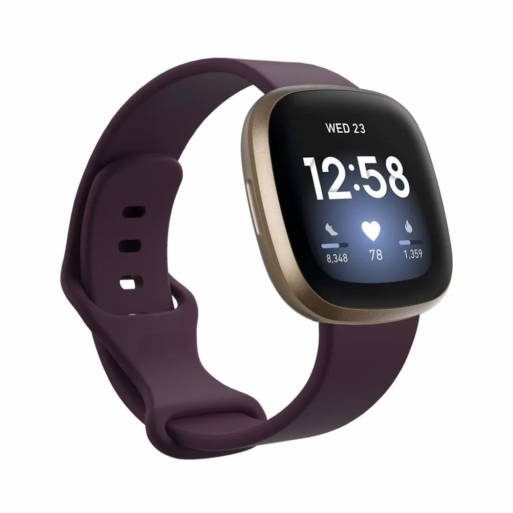 Fitbit Versa 3 / Sense silicone watch band - Dark Purple Size: L