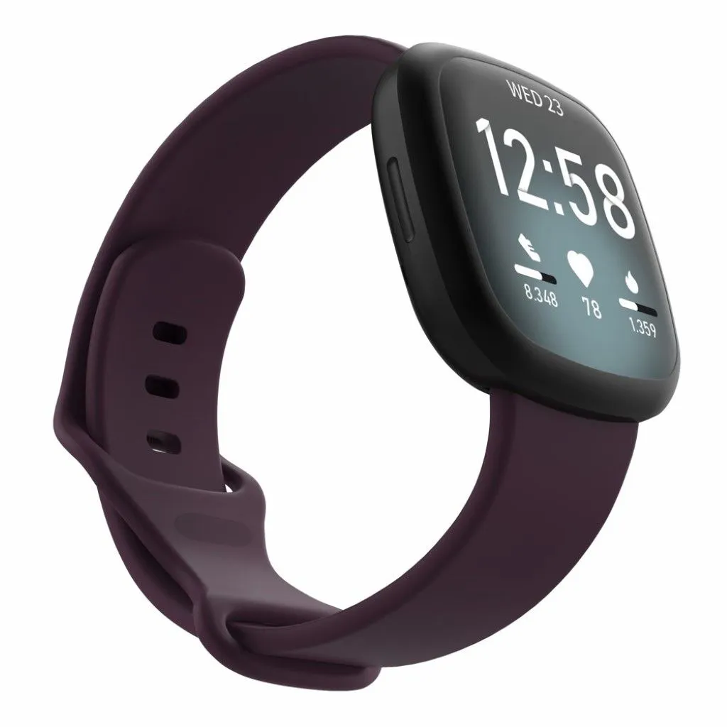 Fitbit Versa 3 / Sense silicone watch band - Dark Purple Size: L