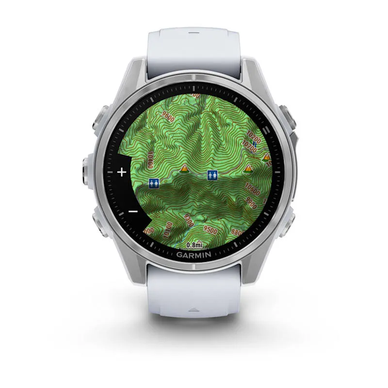 fēnix® 8 – 43 mm | AMOLED - Silver with White Silicone Band