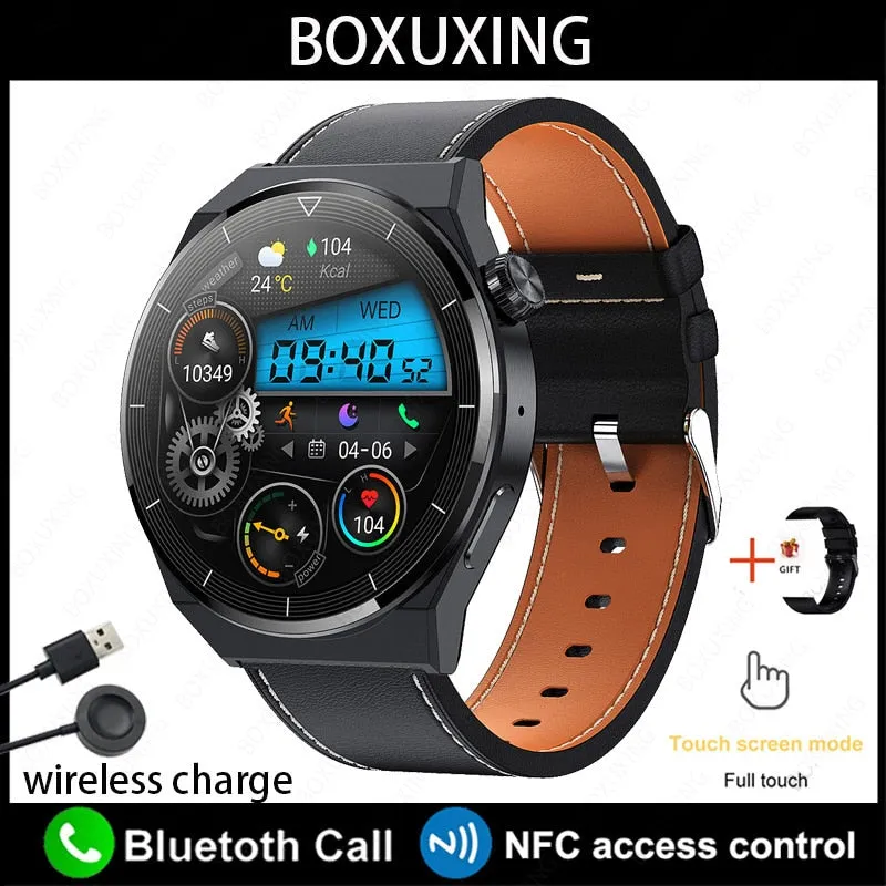 For Huawei Xiaomi NFC Smart Watch Men GT3 Pro AMOLED 390*390 HD Screen Heart Rate Bluetooth Call IP68 Waterproof SmartWatch 2023