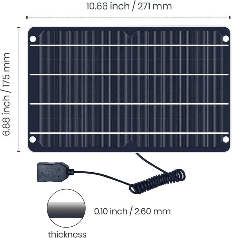 FXSolar™ Mini Solar Panel: 6W/5V, Outdoor USB Battery Charger, Camera/Phone