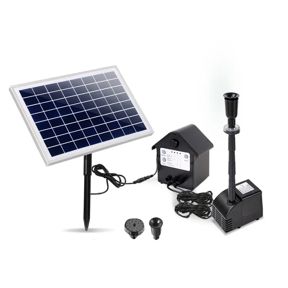 Gardeon Solar Pond Pump Battery Powered Outdoor LED Light Submersible Filter