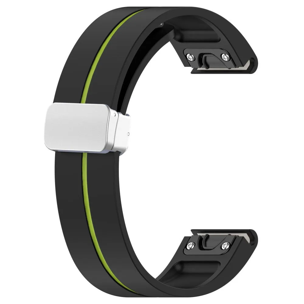 Garmin D2 Delta S silicone sports bracelet with magnetic clasp - Black / Green