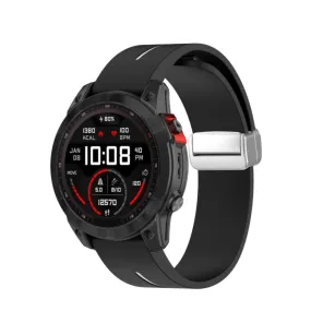 Garmin Fenix 6S Pro silicone sports bracelet with magnetic clasp - black / white