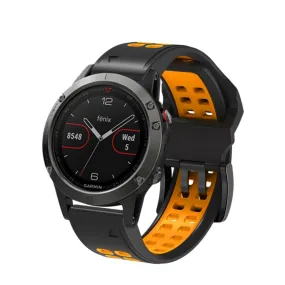 Garmin Fenix 7X Replacement Silicone Bracelet Dual Color (joint circumference: 180-220mm) - Black / Orange