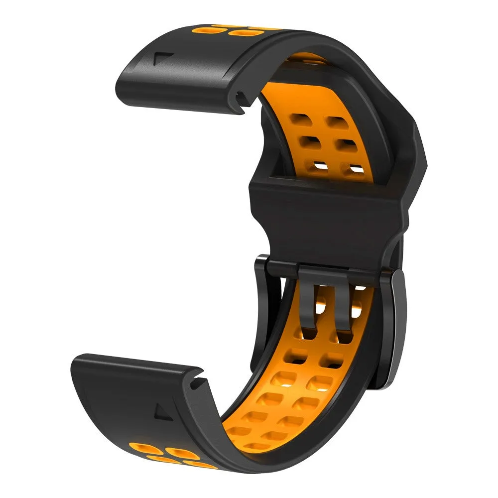 Garmin Fenix 7X Replacement Silicone Bracelet Dual Color (joint circumference: 180-220mm) - Black / Orange