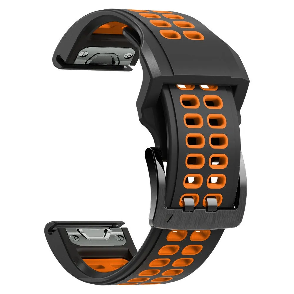 Garmin Fenix 7X Replacement Silicone Bracelet Dual Color (joint circumference: 180-220mm) - Black / Orange