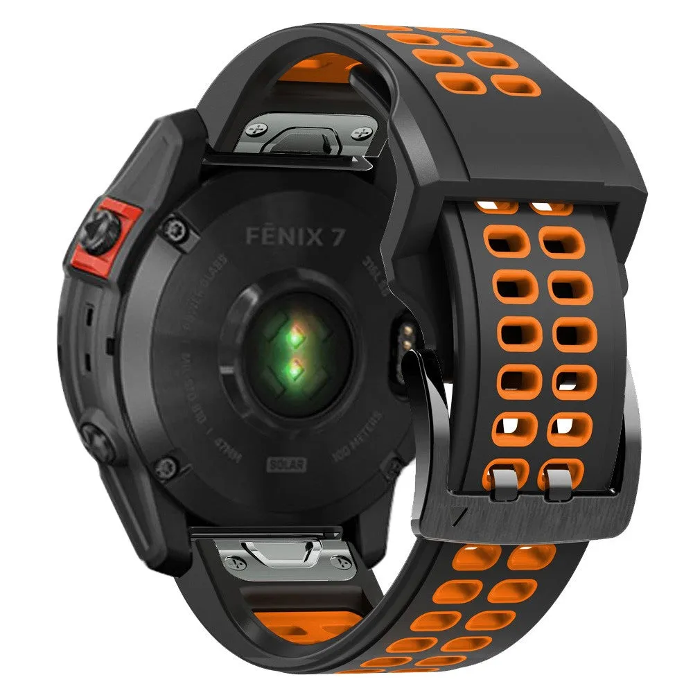 Garmin Fenix 7X Replacement Silicone Bracelet Dual Color (joint circumference: 180-220mm) - Black / Orange