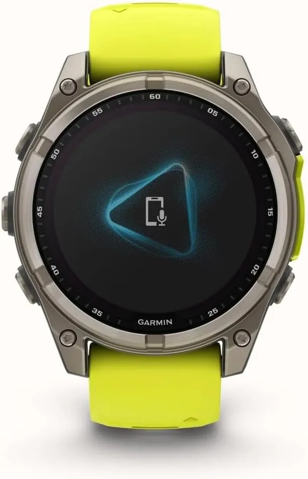 Garmin Fenix 8 47mm Solar Sapphire Titanium - AmpYellow/Graphite Silicone Band