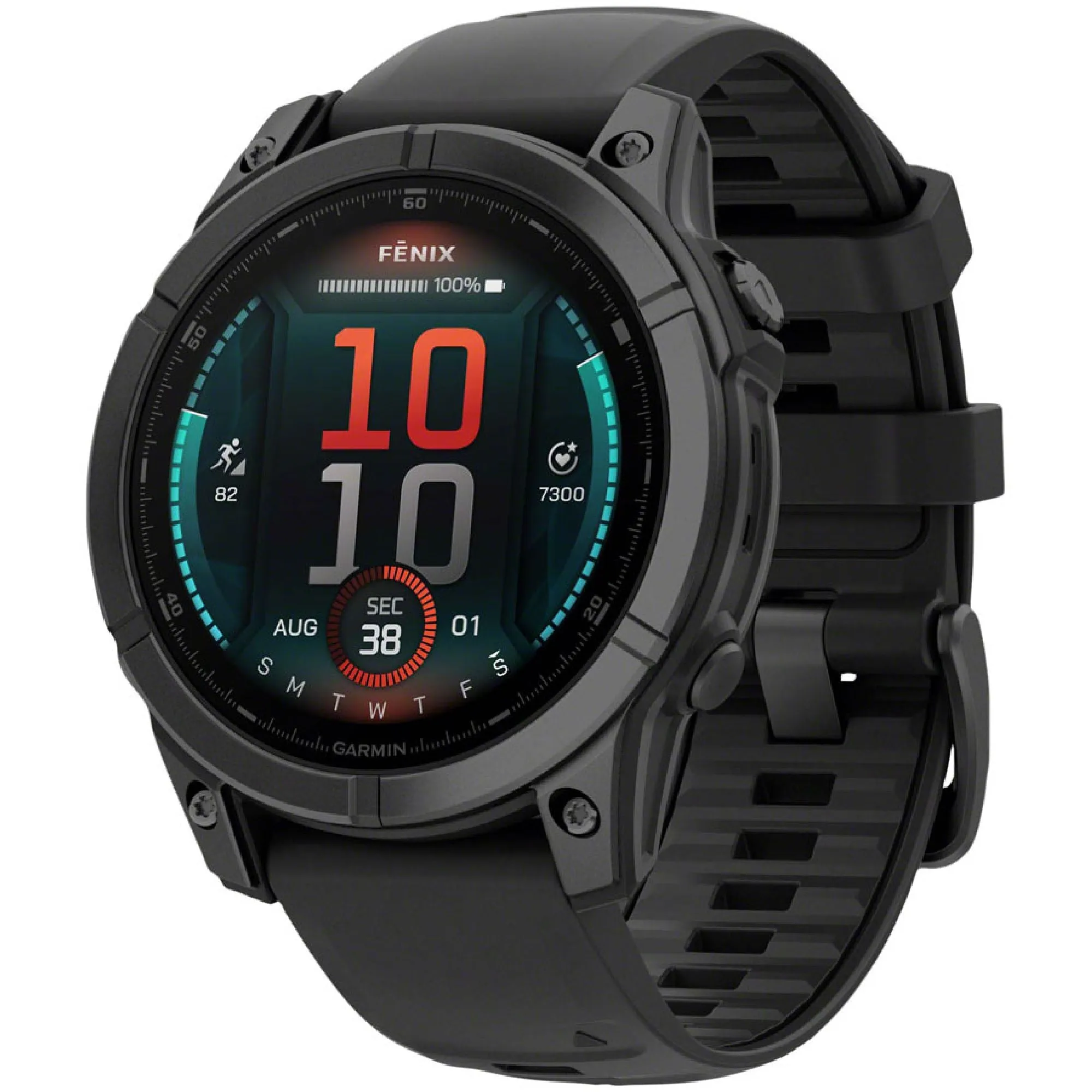 Garmin fenix E Smartwatch - 47mm AMOLED Slate Gray Steel BLK Silicone Band