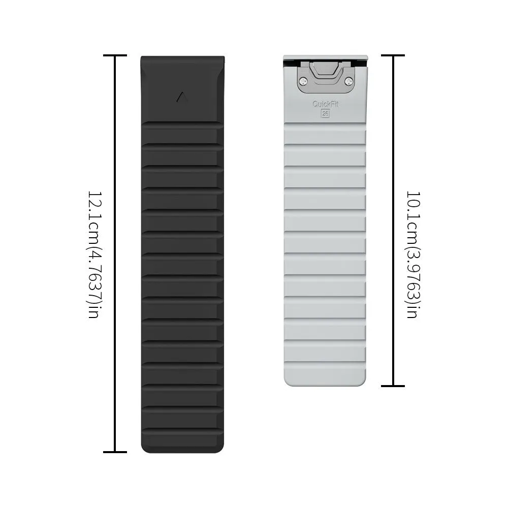 Garmin Instinct Solar Standard Edition Magnetic Silicone Dual Color Bracelet with 22mm quick release (joint circumference: 170-230mm) - Black / Grey