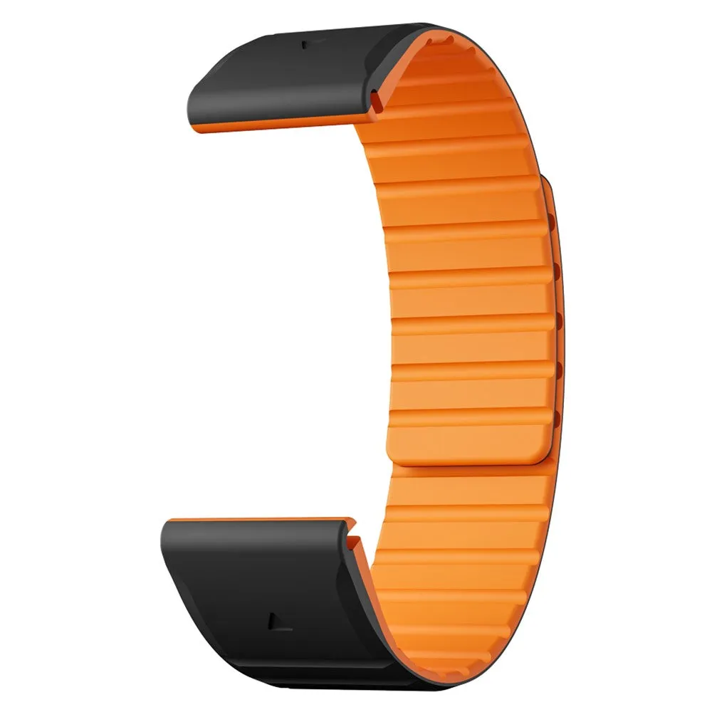 Garmin MARQ Athlete Magnetic Silicone Dual Color Wristband with 22mm quick release (joint circumference: 170-230mm) - Black / Orange