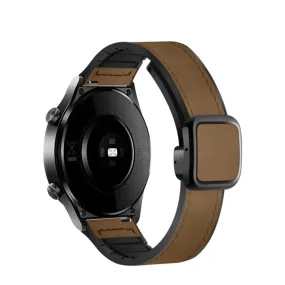 Garmin Venu Sq 2 silicone wristband with synthetic leather layer   magnetic clasp - Brown