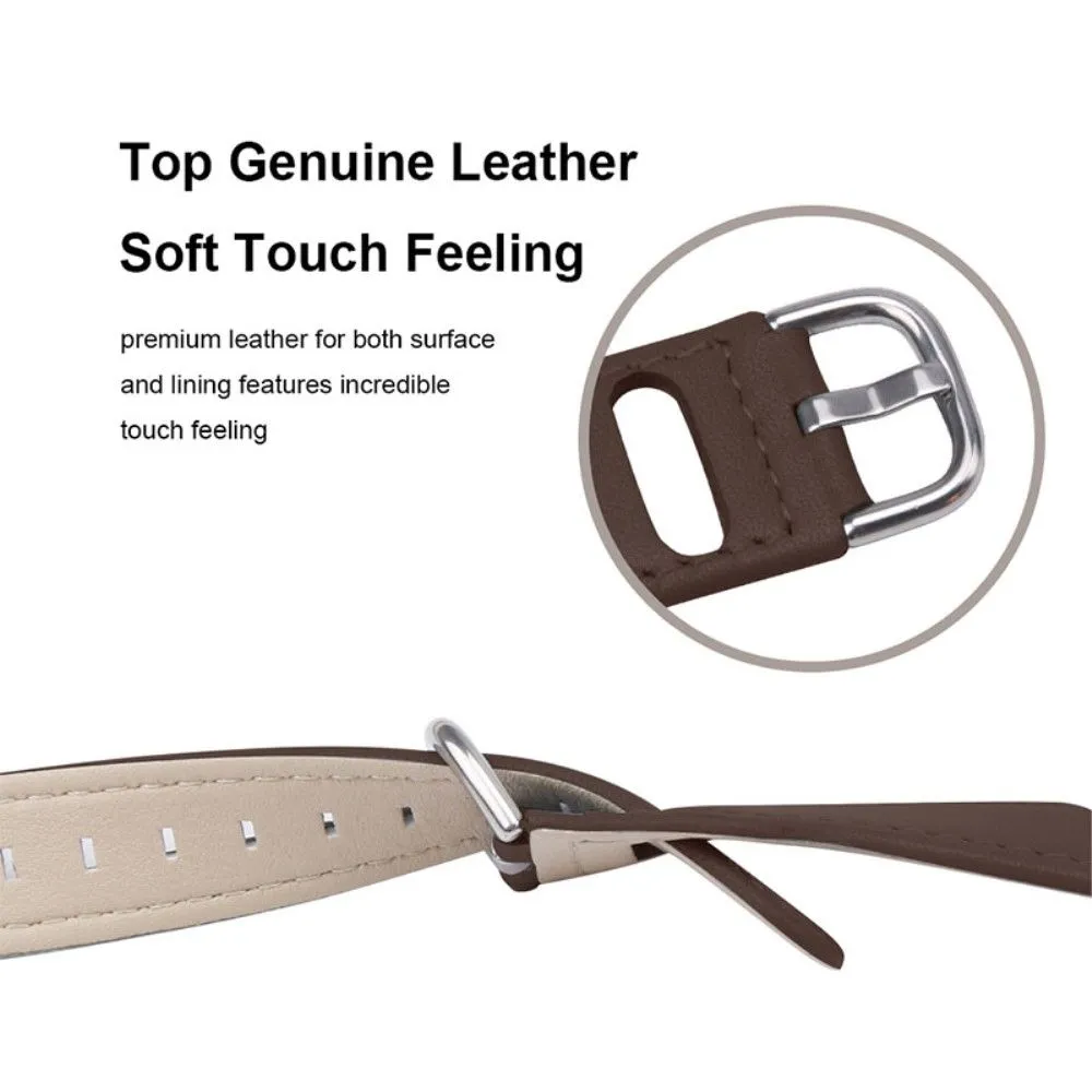 Garmin Vivoactive 3 Music / Vivoactive 3 cowhide leather watch strap - Chocolate