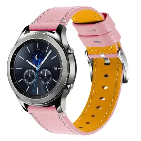 Garmin Vivoactive 4 solid color cowhide leather watch strap - Pink