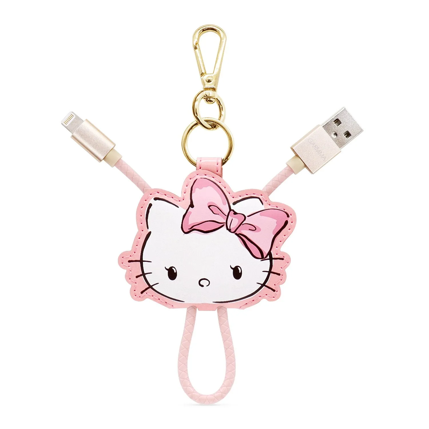 GARMMA Hello Kitty Apple MFI Certified Key Chain Leather USB Lightning Cable