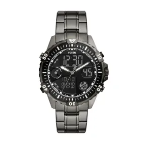 Garrett analogue-Digital Smoke Stainless Steel Watch