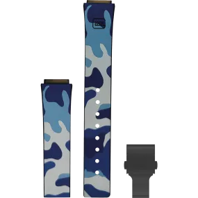 Glock Silicone Watch Strap: Navy Camouflage with Black Clasp 22mm