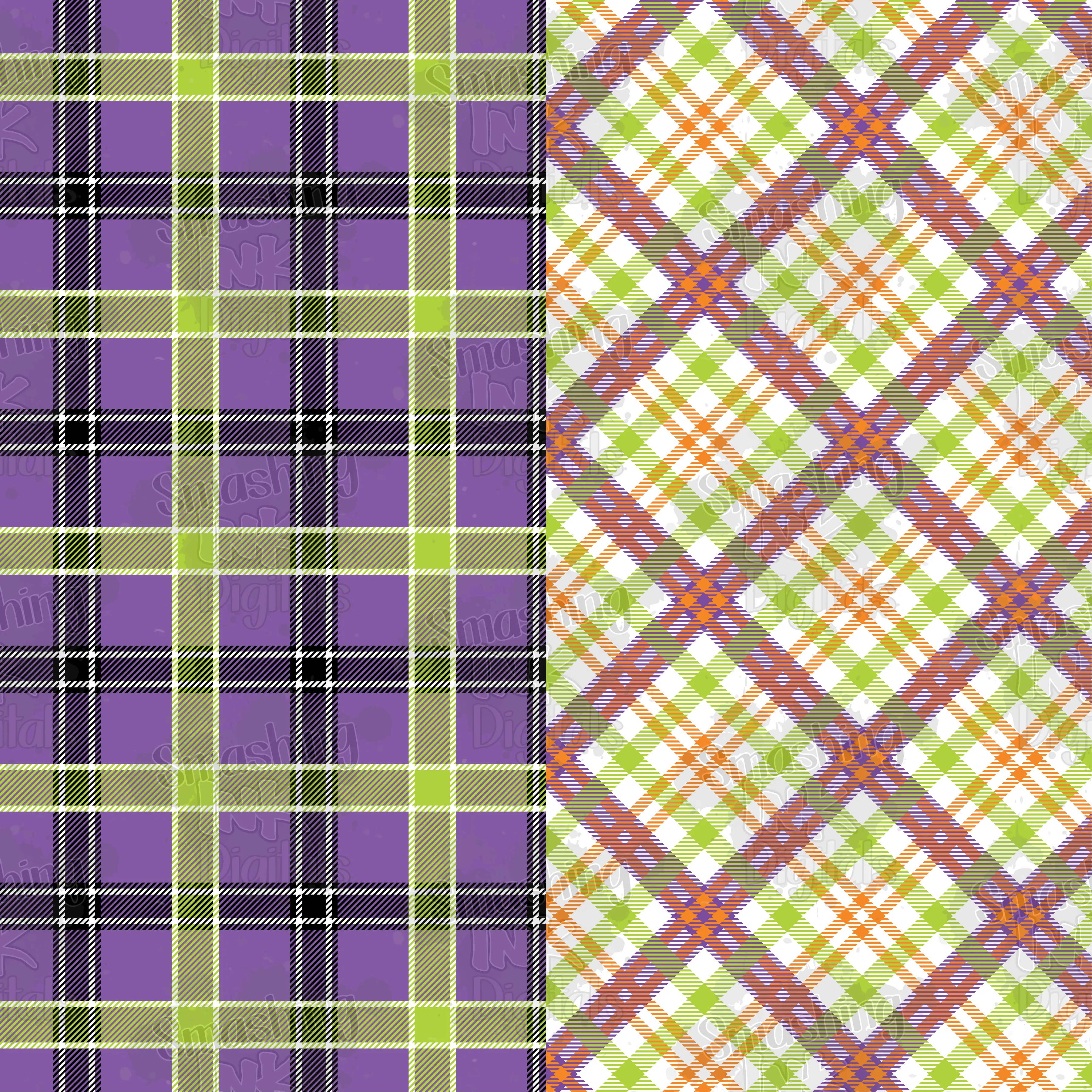 Halloween Plaid - Digital Paper