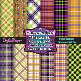 Halloween Plaid - Digital Paper