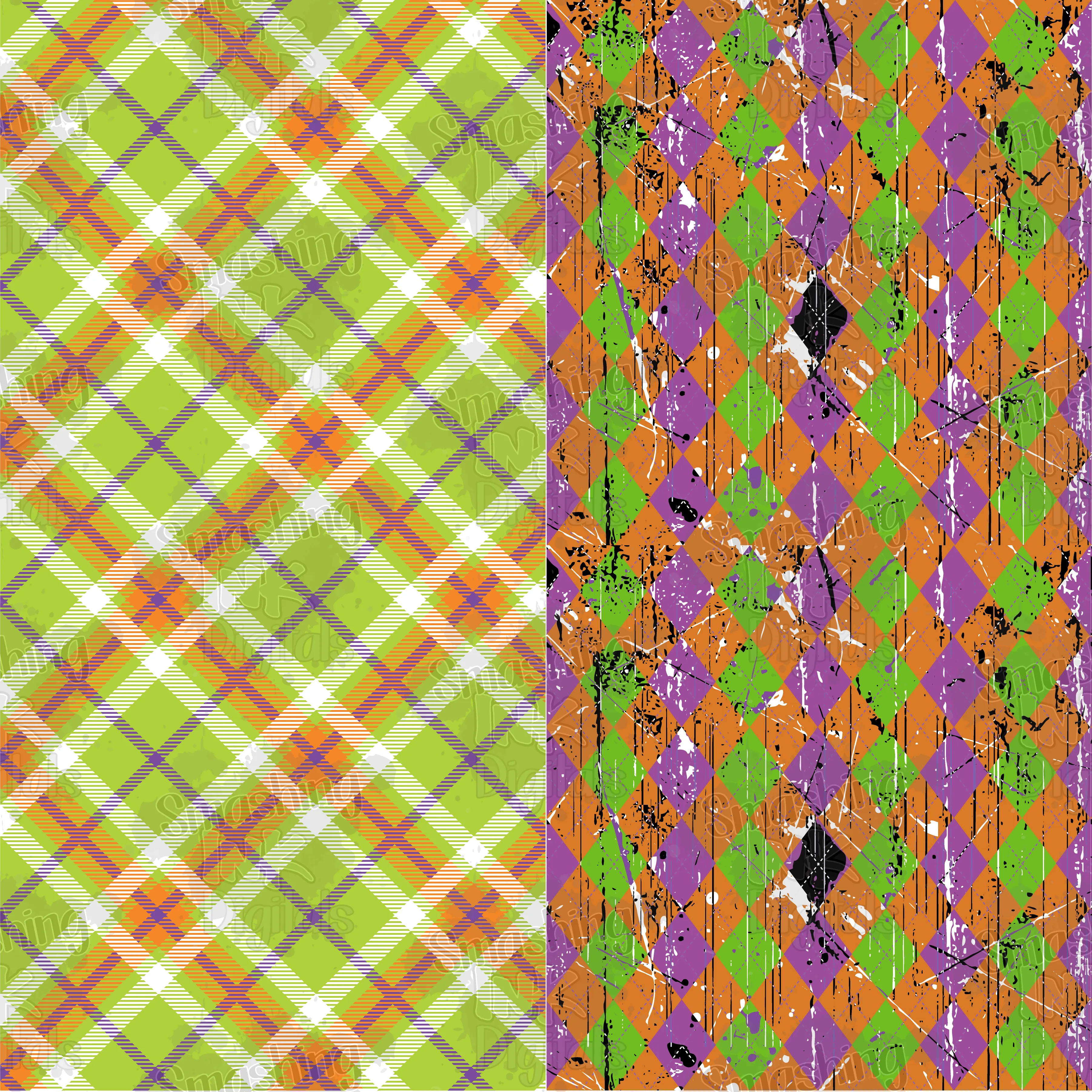 Halloween Plaid - Digital Paper