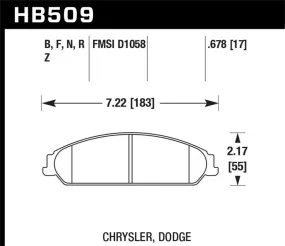 Hawk 05-16 Chrysler 300 / 06-16 Dodge Charger / 08-16 Dodge Challenger HP  Street Front Brake Pads