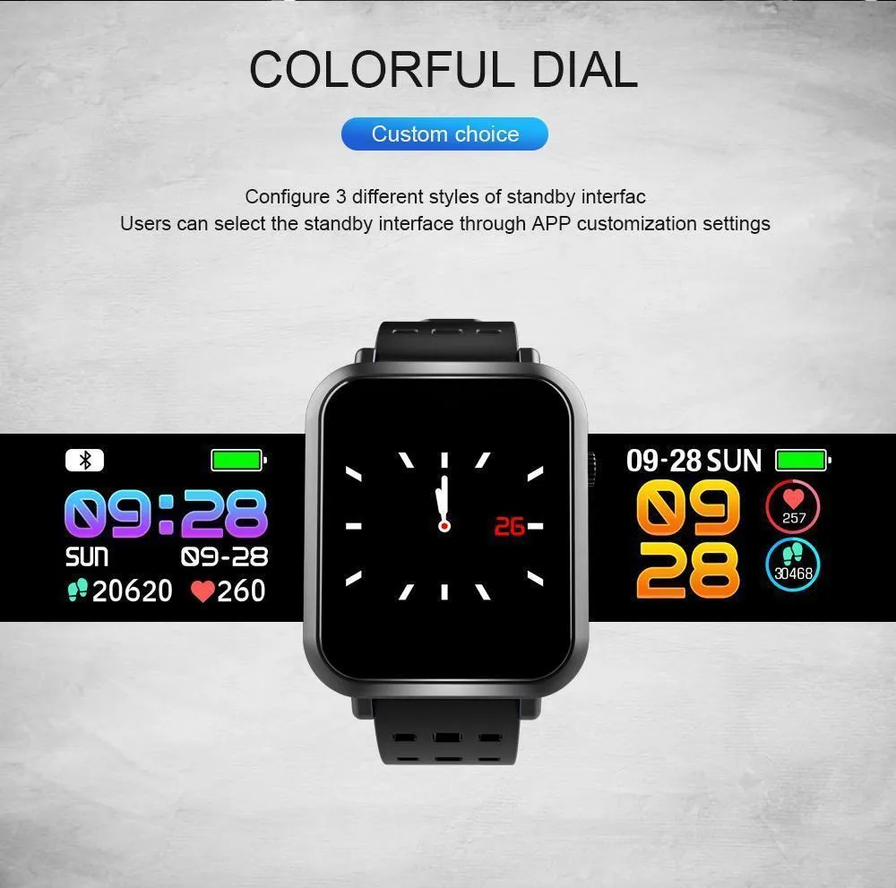 Heart Rate Monitor Smart Watch Waterproof Bluetooth Touch Screen Smart Watch