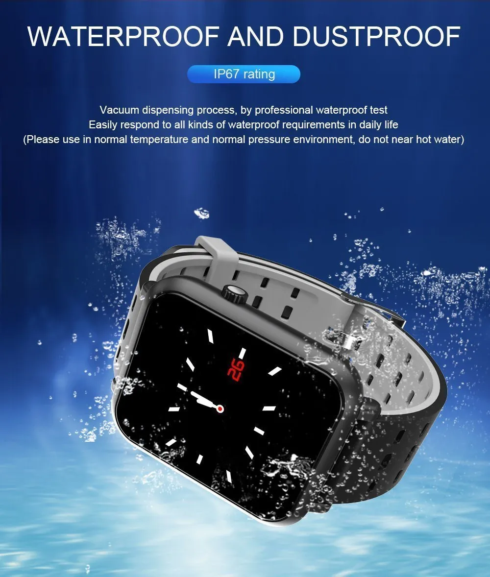 Heart Rate Monitor Smart Watch Waterproof Bluetooth Touch Screen Smart Watch