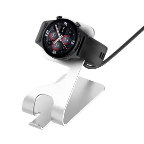 Honor Watch GS 3 charging cable with aluminum bracket stand - Silver