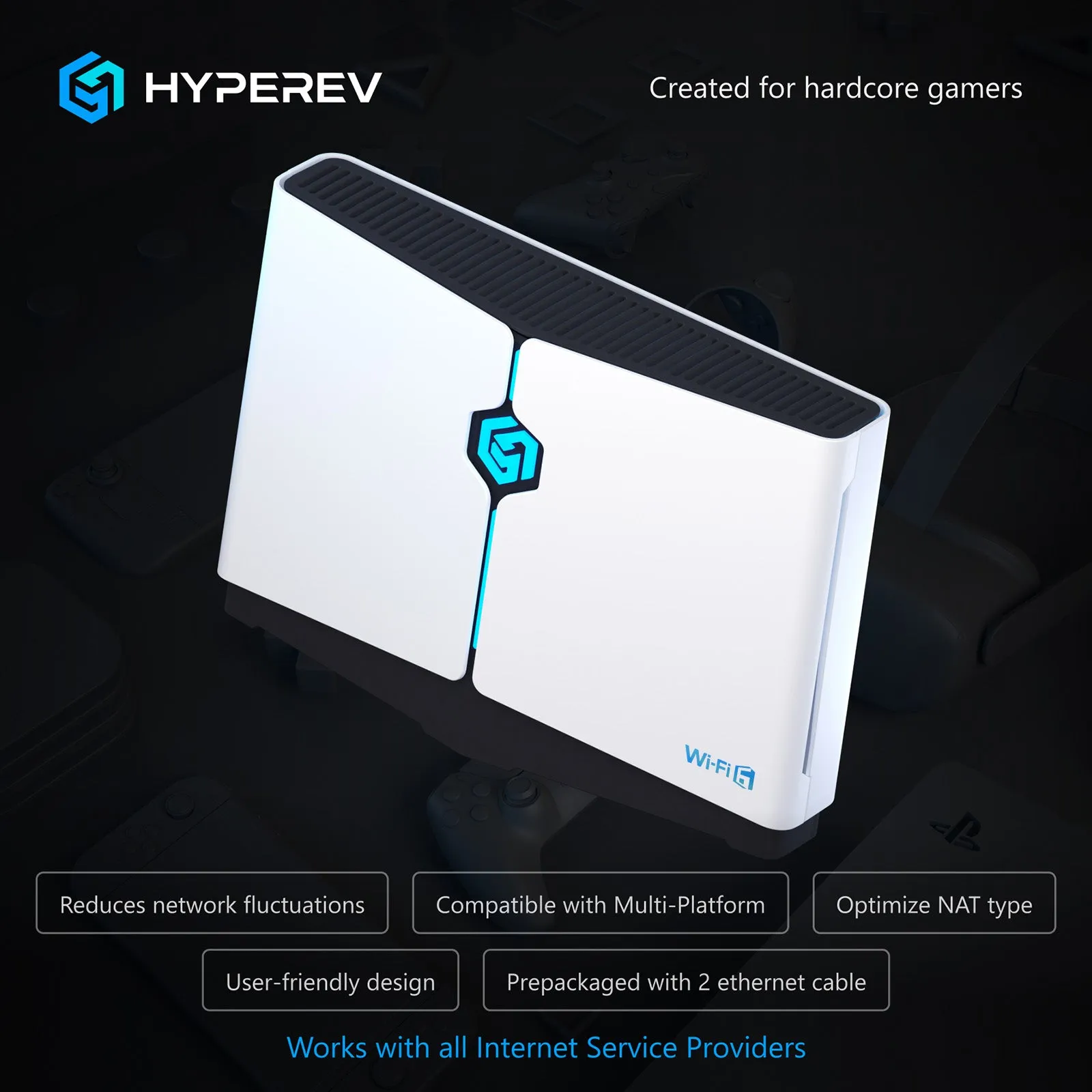 HYPEREV Wi-Fi 6 | Game Network Opt Router | GearUP Booster