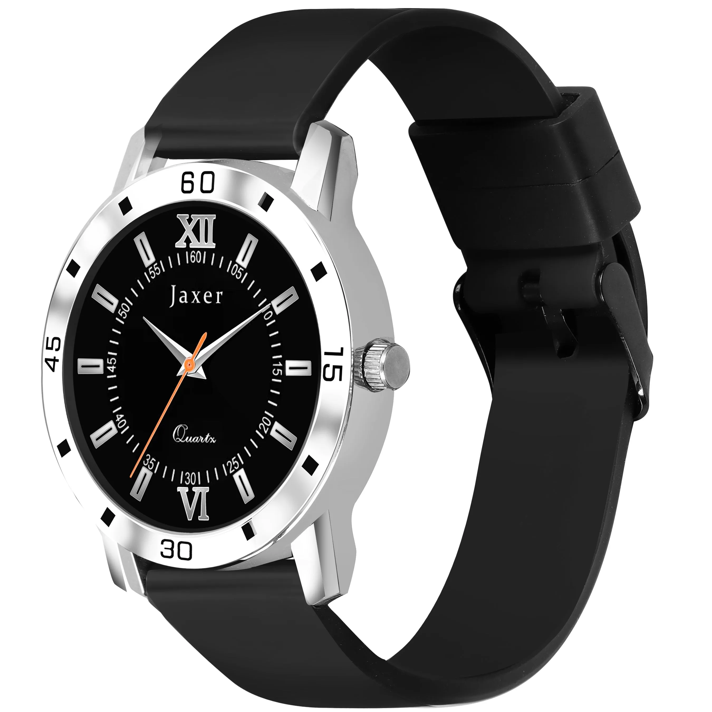 Jaxer Black Dial Silicone Band Analog Wrist Watch for Men and Boys - JXRM2178