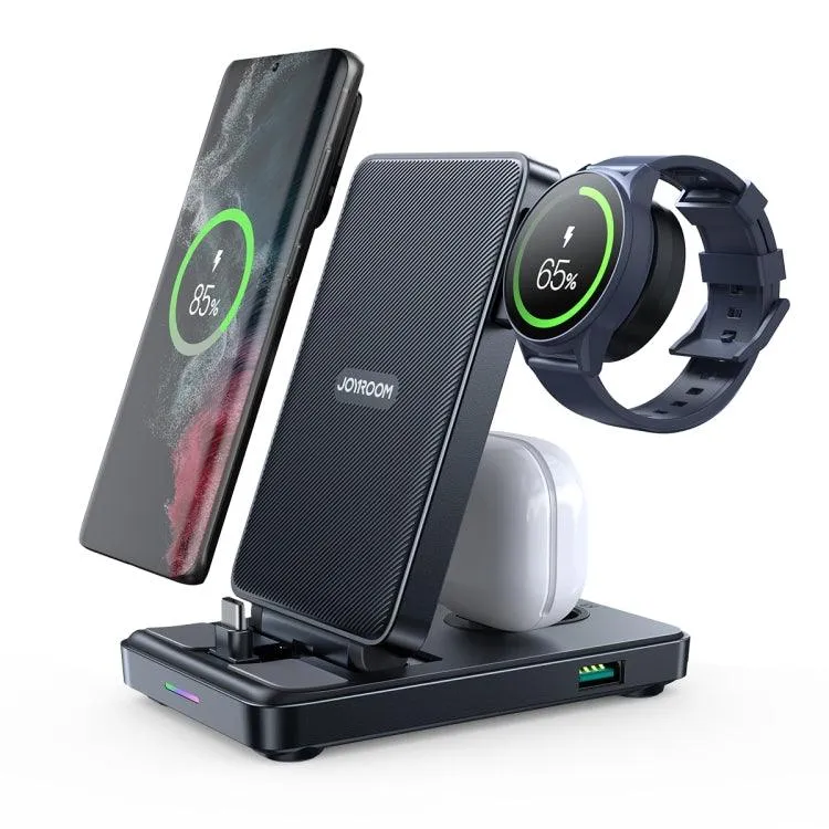 JOYROOM JR-WQS01 4-in-1 Multi-Device Wireless Charging Station for Type-C Phones, Earbuds, & Samsung Watches