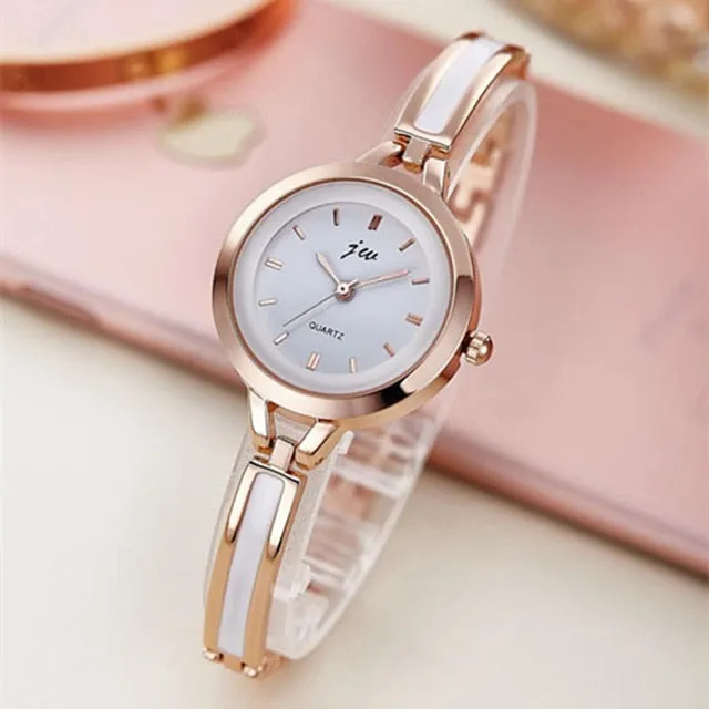 JW Rose Gold Quartz Watch Women Clock Luxury Brand Stainless steel Bracelet watches Ladies Dress Crystal Wristwatches relogio