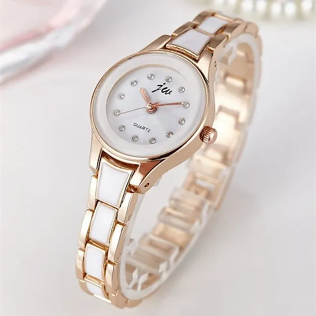 JW Rose Gold Quartz Watch Women Clock Luxury Brand Stainless steel Bracelet watches Ladies Dress Crystal Wristwatches relogio