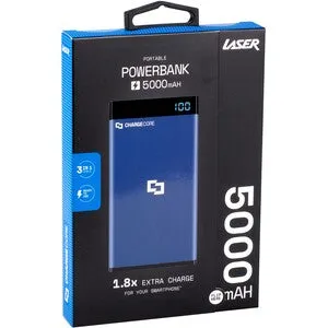 Laser 5000mAh Power Bank with 3-in-1 Cable Black/Blue/Pink/White