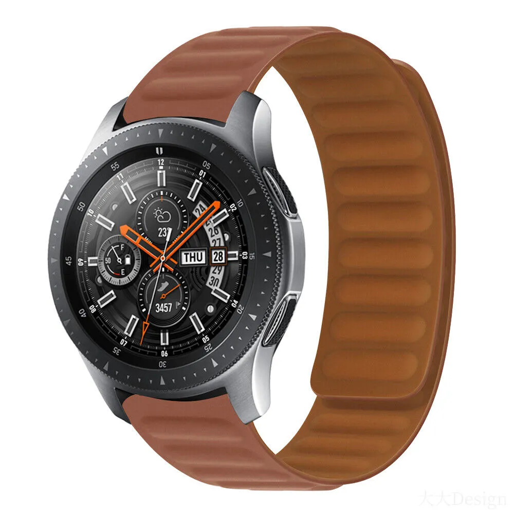 Leather Magnetic Loop Strap | Samsung Galaxy Watch 5 40mm 44mm/Galaxy Pro 5 45mm/Galaxy Watch 4 40mm 44mm | Dark Brown