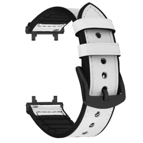 Leather silicone Straps for Amazfit Active Edge A2212, Amazfit T Rex 2 straps- White