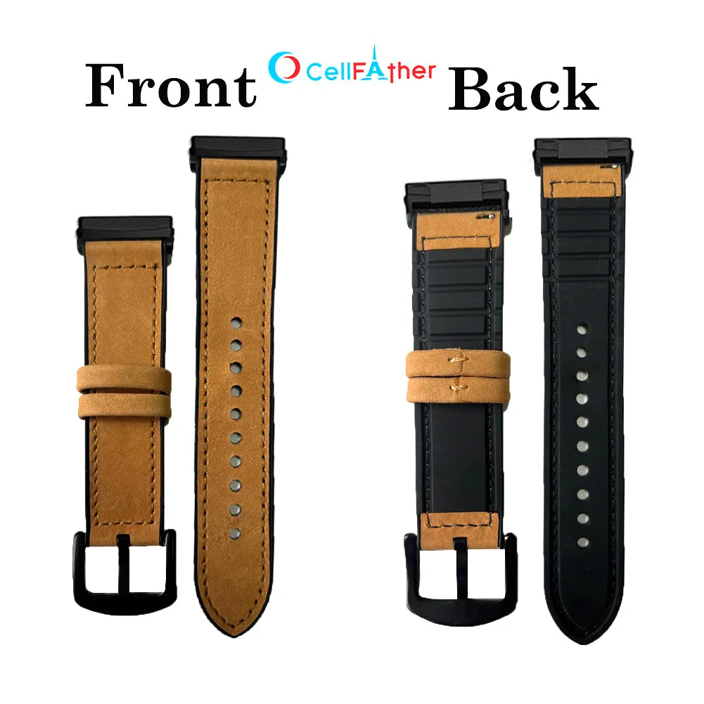 Leather silicone Straps for Fitbit Sense 1 & Sense 2 Smartwatch (Brown)