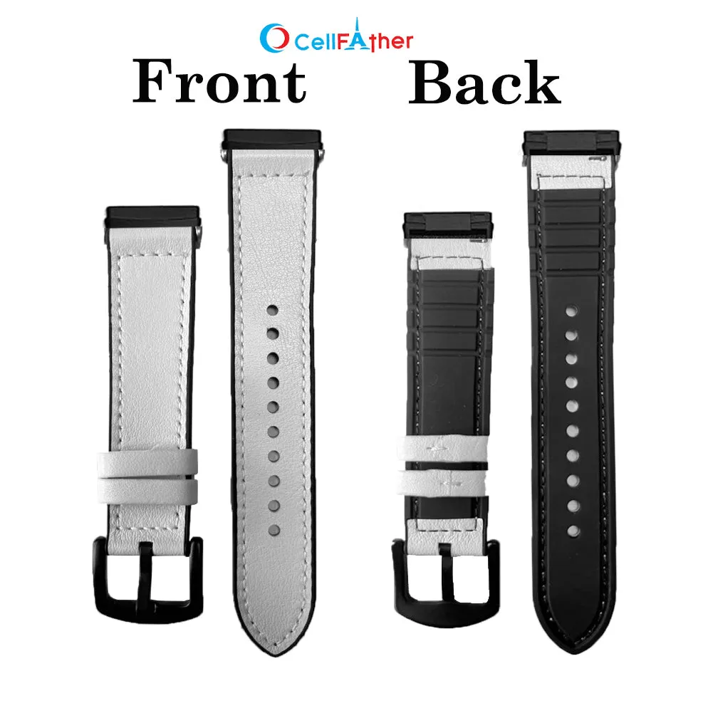 Leather silicone Straps for Fitbit Versa 4 & Versa 3 Smartwatch (White)