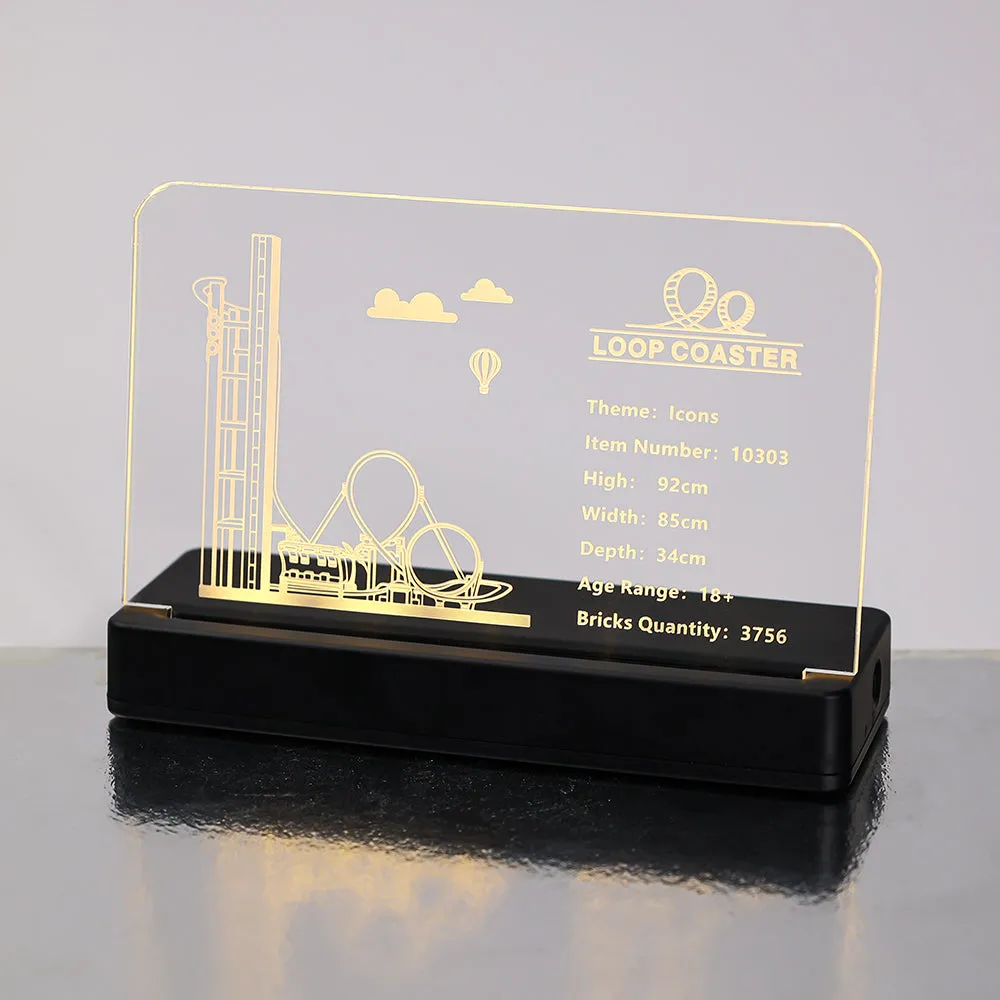 LED Acrylic Nameplate for Loop Coaster #10303