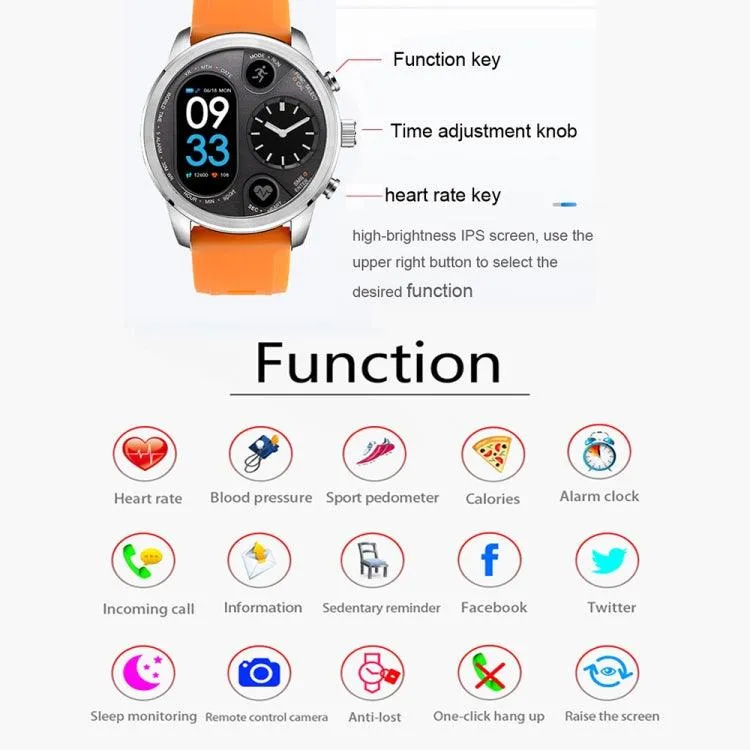 LEMFO IP68 Waterproof Smartwatch for Men - Dual Display Fitness Tracker & Activity Bracelet with 15-Day Battery Life