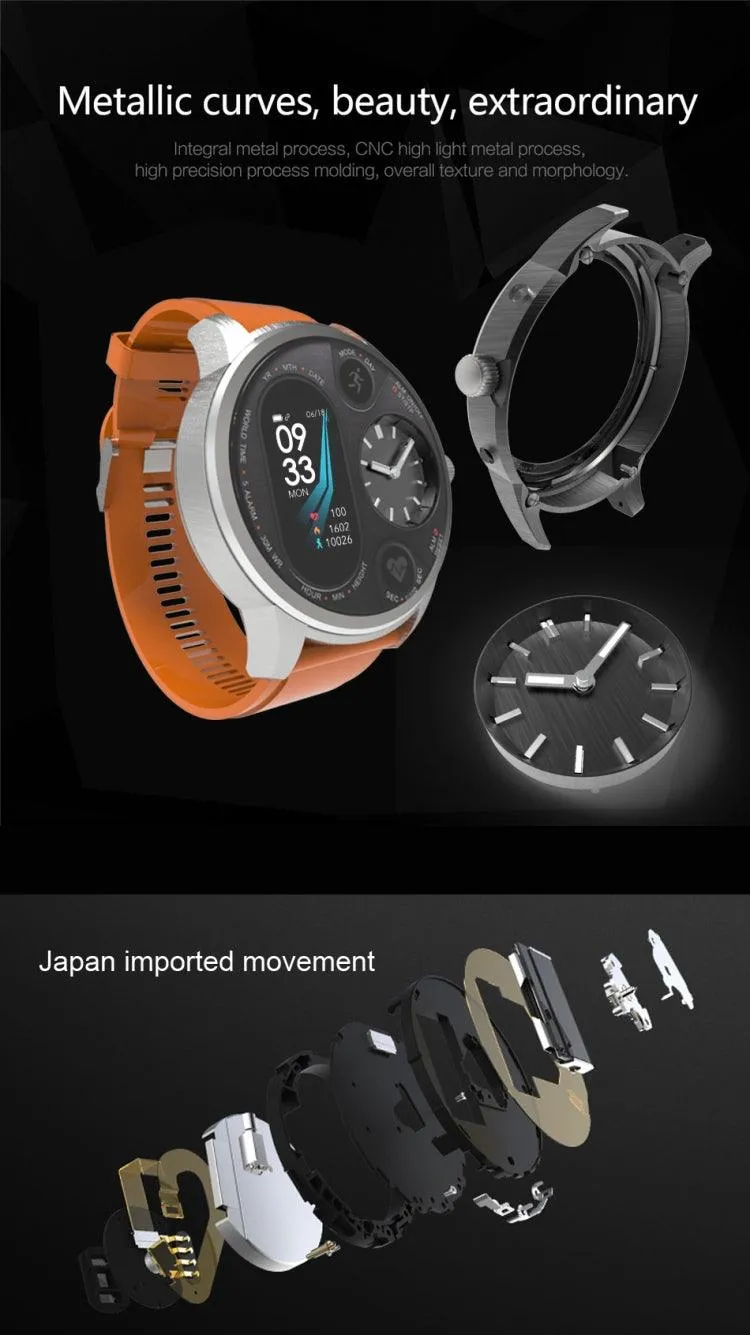 LEMFO IP68 Waterproof Smartwatch for Men - Dual Display Fitness Tracker & Activity Bracelet with 15-Day Battery Life