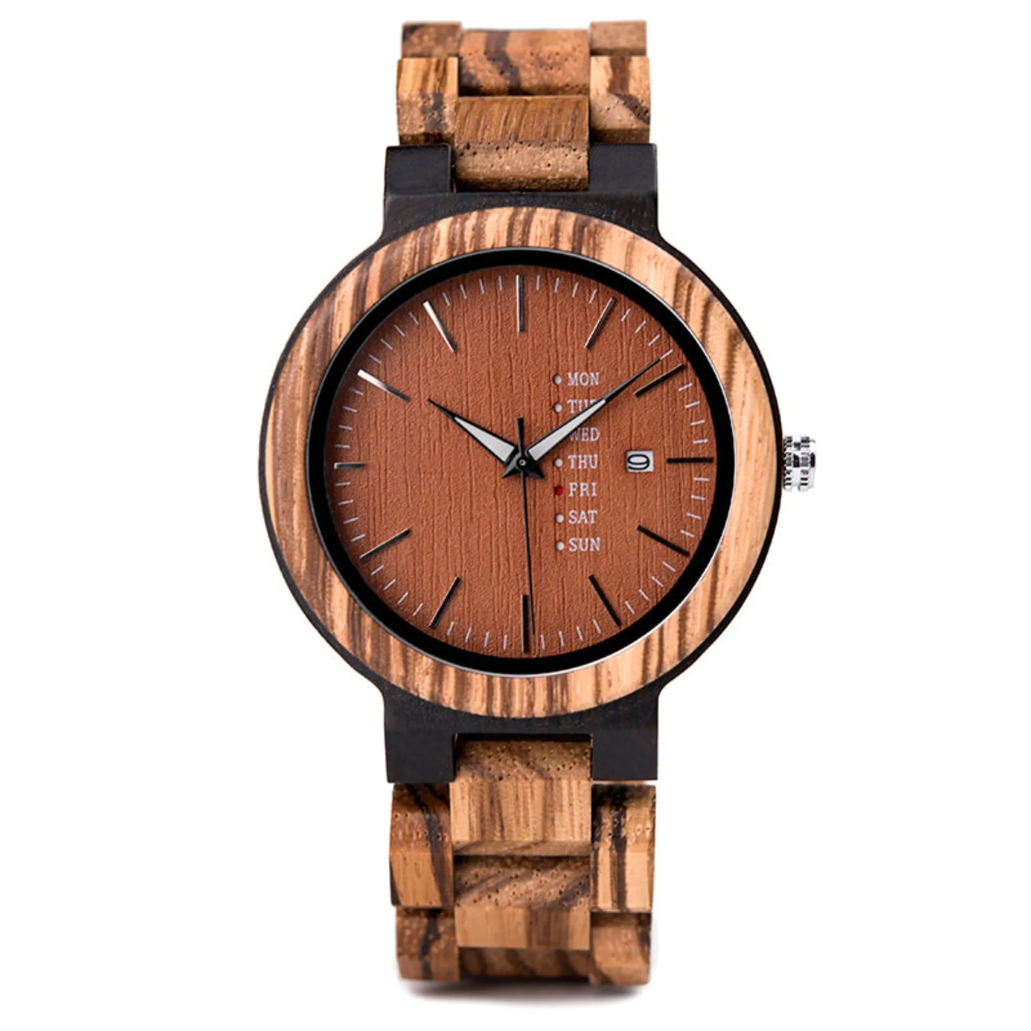 Liverpool - Ebony & Zebrawood Minimal Watch