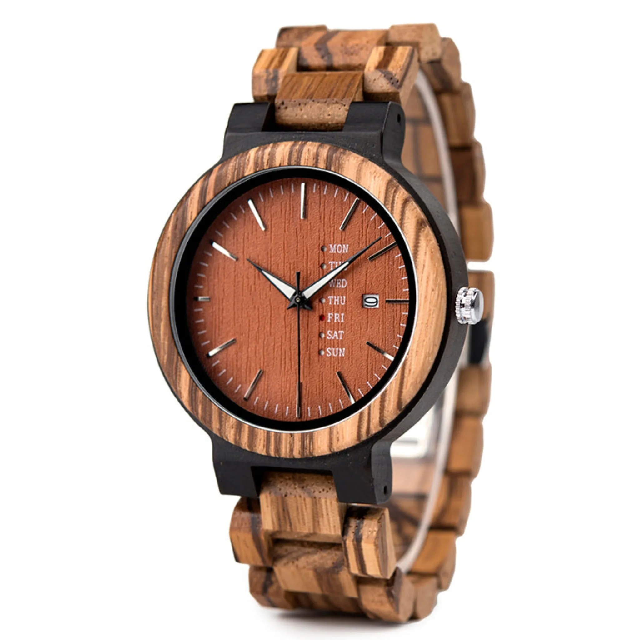 Liverpool - Ebony & Zebrawood Minimal Watch